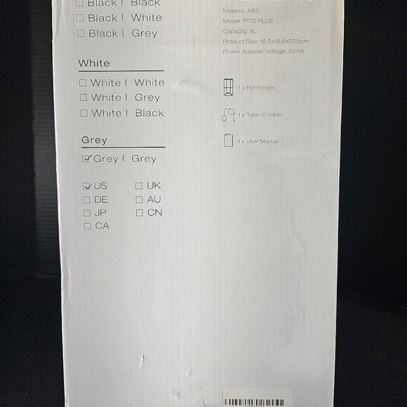 Grey Automatic Pet Cat/Dog Feeder Dispenser With Voice And Timer 5 L Food NIB - Picture 3 of 13